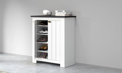 Scarpiera FIGO 2 Ante Battenti - Bianco Report, Stile Country Elegante