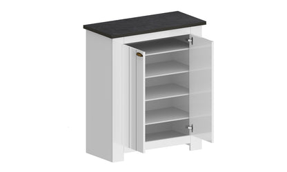 Scarpiera FIGO 2 Ante Battenti - Bianco Report, Stile Country Elegante