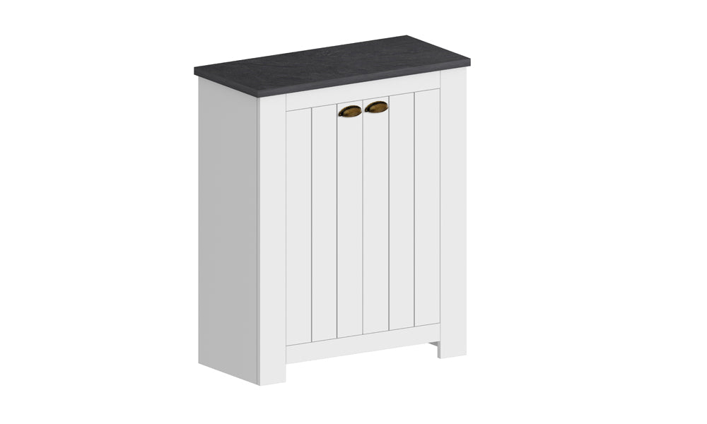 Scarpiera FIGO 2 Ante Battenti - Bianco Report, Stile Country Elegante