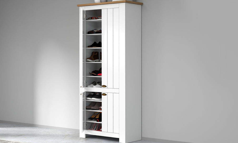 Armadio Scarpiera FIGO 4 Ante Battenti - Mobile Country per 40 Paia di Scarpe