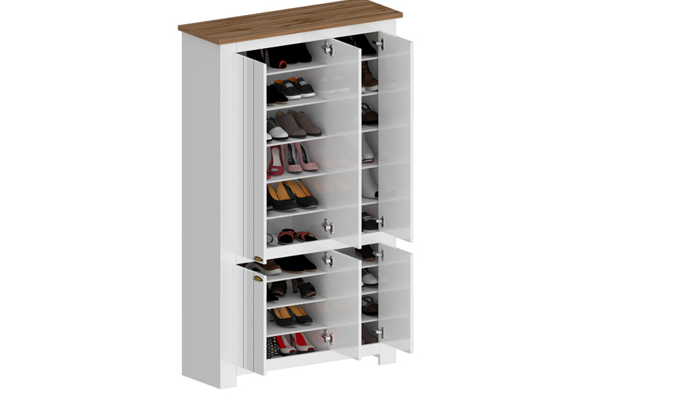 Scarpiera FIGO 6 Ante - Ampio Spazio con scarpe riposte all’interno, dimostra grande capacità e praticità per ogni esigenza di archiviazione.