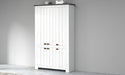 Scarpiera FIGO 6 Ante - Ampio Spazio con top grigio scuro, struttura bianca e maniglie vintage, perfetta per arredare con gusto ogni ambiente.