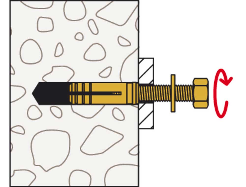 FISCHER Tassello in Ottone MS 8x20 - Lunghezza 28mm (Confezione 50 pz)