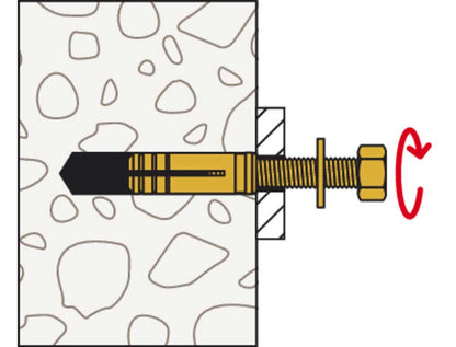 FISCHER Tassello in Ottone MS 8x20 - Lunghezza 28mm (Confezione 50 pz)