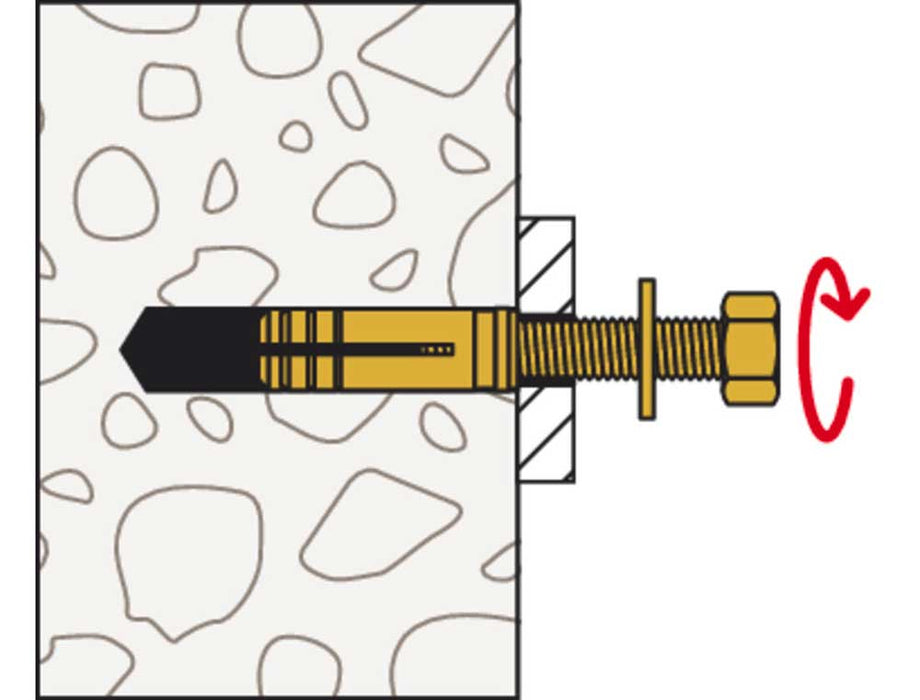 FISCHER Tassello in Ottone MS 8x20 - Lunghezza 28mm (Confezione 50 pz)