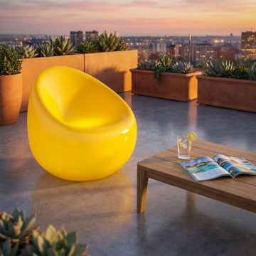 Poltrona luminosa in polietilene, 75x75x70 cm, ricarica USB
