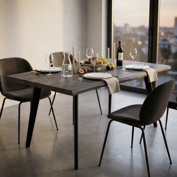 Tavolo struttura metallo piano MDF melaminico effetto legno 160x90 cm