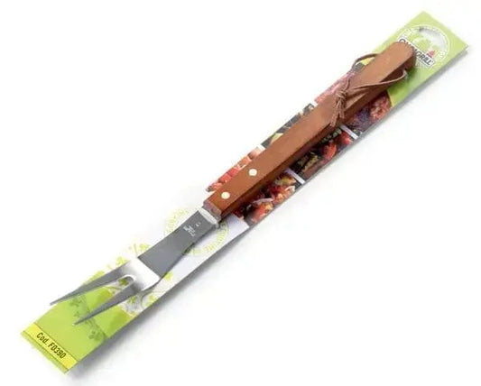 Forchettone in Acciaio Inox con Manico in Legno, Lunghezza 39 cm FORCHETTONE OMPAGRILL   