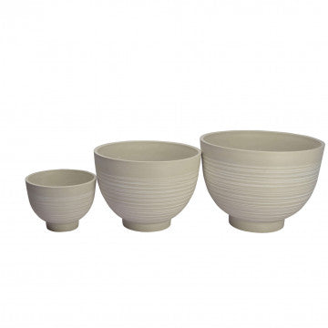 Vaso grande in fibra sintetica, diametro 45 cm, altezza 32 cm, colore bianco
