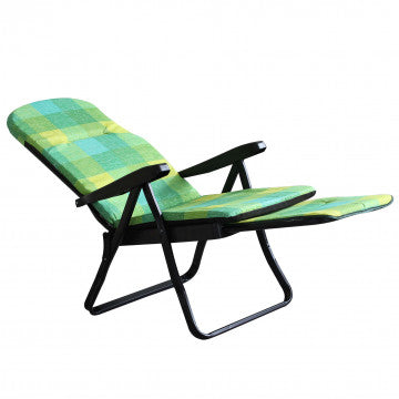 Sdraio carrello acciaio tessuto multicolor scozzese verde giallo 14,8 kg