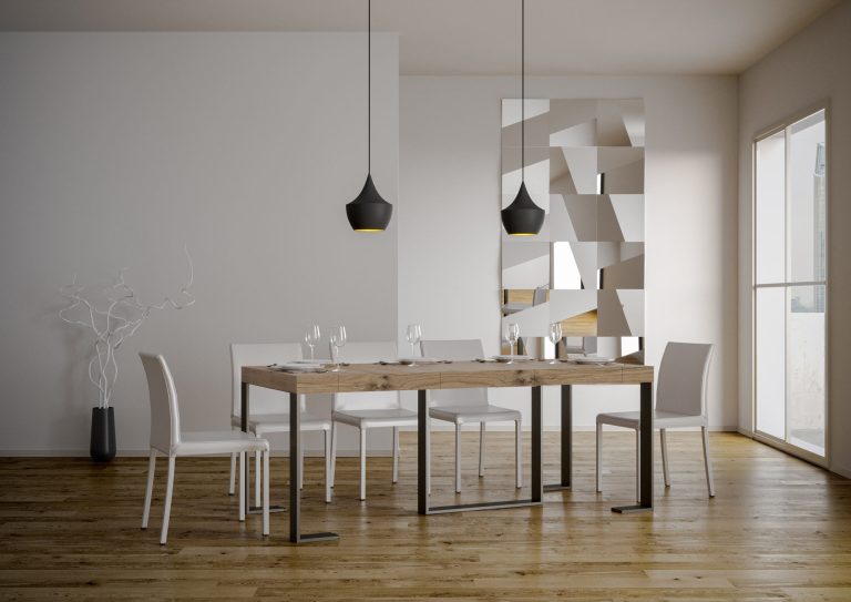 Consolle Estensibile Futura con Telaio Antracite e Allunghe Telescopiche