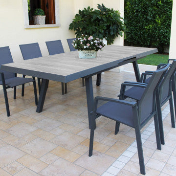 Tavolo allungabile 205/265 x 105 cm struttura alluminio piano ceramica