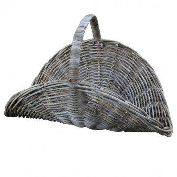 Cesto in vimini grigio, dimensioni 67x47x28-43 cm, peso 1,45 kg