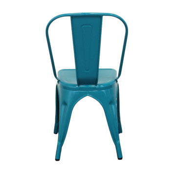 Sedia struttura metallo seduta metallo 35x45x85 cm verde petrolio