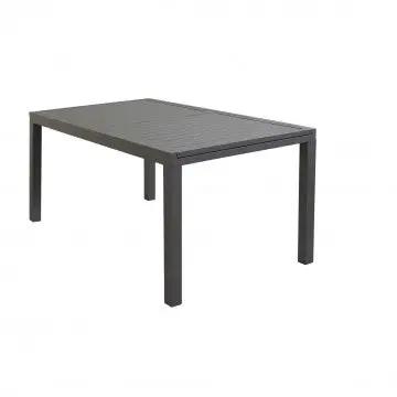 Tavolo da giardino Formentera chiuso, compatto e rettangolare, misura 160 X 90 cm in alluminio antracite.