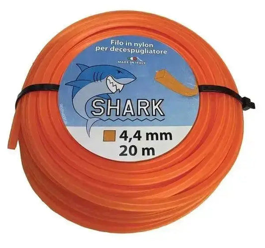Filo quadro per decespugliatore 4,4 mm in nylon arancione, rotolo da 20 metri. Ideale per taglio preciso di erba e cespugli, resistente e durevole.