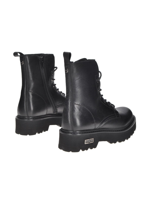 CLE103130 Stivale Slash 1814 Mid In Pelle Con Chiusura Doppia Lacci E Cerniera Tacco Alto 5 Cm Cult