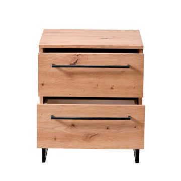 Comodino rovere artigiano 45,5x35x54 cm in truciolare bilaminato