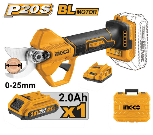 Forbice da pota brushless 20V con batteria da 2Ah e accessori Forbici da pota INGCO   
