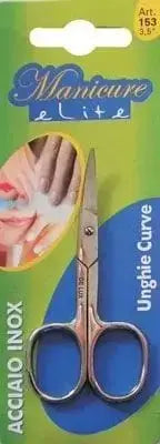Forbici unghie curve Elite De Luca in acciaio inox Solingen con lame affilate, ideali per manicure precise e taglio unghie curvo.