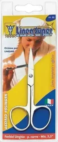 Forbici unghie curve Super De Luca in acciaio Solingen, lame affilate e punte curve, ideali per manicure precise e professionali.