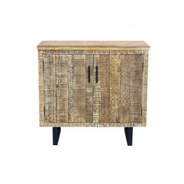 Mobile 2 ante in legno naturale con gambe metallo nero 90x45x83cm