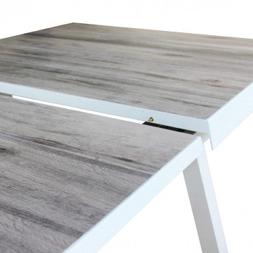 Tavolo allungabile 205/265 cm base alluminio piano ceramica effetto legno