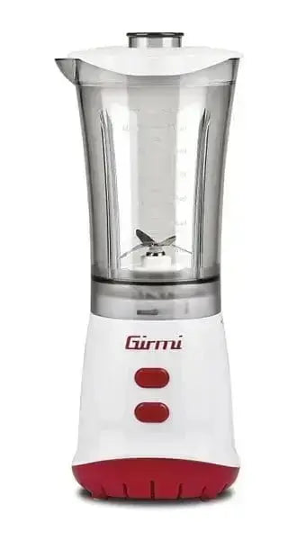 Frullatore 350W contenitore 600ml Girmi con 4 lame in acciaio inox, 2 velocità e beccuccio versatore, ideale per smoothie e frullati.