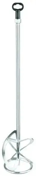 Frusta per miscelatore d.120mm attacco m14x2 con elica in acciaio e impugnatura rinforzata, ideale per mescolare materiali densi e fluidi.