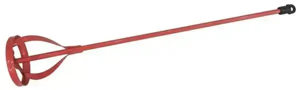 Frusta x miscelatore a elica due misure in acciaio verniciato rosso, Ø 10 cm x h60, ideale per miscelare vernici e materiali.