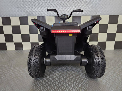 Quad elettrico per bambini Future 12 V blu con grande pneumatico, design robusto, luci LED posteriori e dettagli in nero, ideale per giochi all'aperto