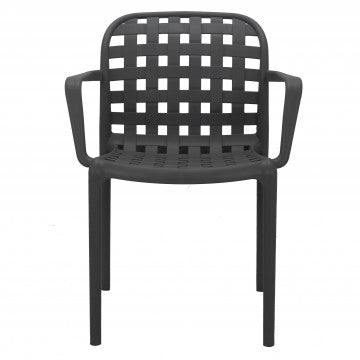 Poltrona impilabile in polipropilene colore antracite 58x57,5x82,5 cm