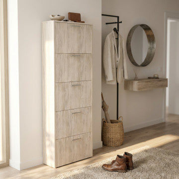 Scarpiera Molly 5 Ante Pino Chiaro 59x25x172h cm