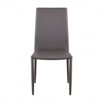 Sedia in acciaio e ecopelle, marrone, dimensioni 41x50x91 cm