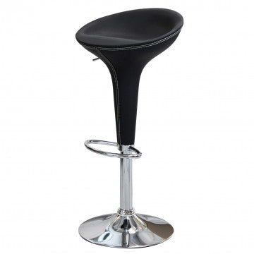 Sgabello regolabile in metallo e plastica, altezza 58-78 cm, colore nero