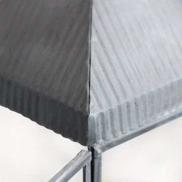 Lanterna media in metallo e vetro, dimensioni 11x11x44 cm, colore grigio