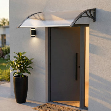 Pensilina in policarbonato alveolare opaco 80x100 cm con braccetti ABS