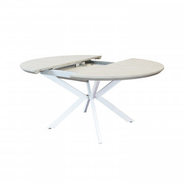 Tavolo rotondo allungabile piano MDF melaminico struttura metallo bianca