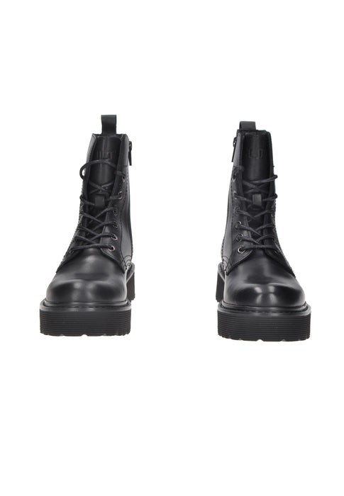 CLE103130 Stivale Slash 1814 Mid In Pelle Con Chiusura Doppia Lacci E Cerniera Tacco Alto 5 Cm Cult