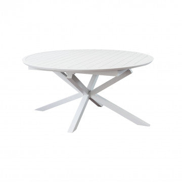 Tavolo rotondo allungabile in alluminio verniciato 150/204 cm diametro
