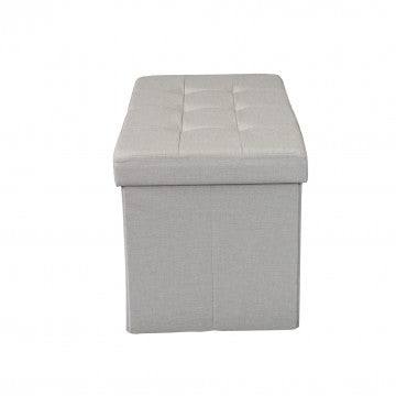 Pouf contenitore rettangolare in tessuto tortora 76x38x38 cm