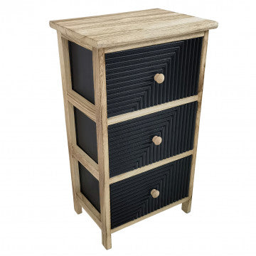 Mobiletto in legno con 3 cassetti, dimensioni 34x25x60,5 cm