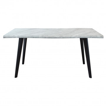 Tavolo struttura metallo piano MDF melaminico effetto pietra 160x90 cm