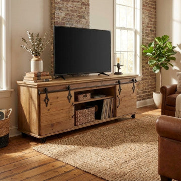 Mobile Clement in metallo e legno, cm 151x45x52h, colore marrone