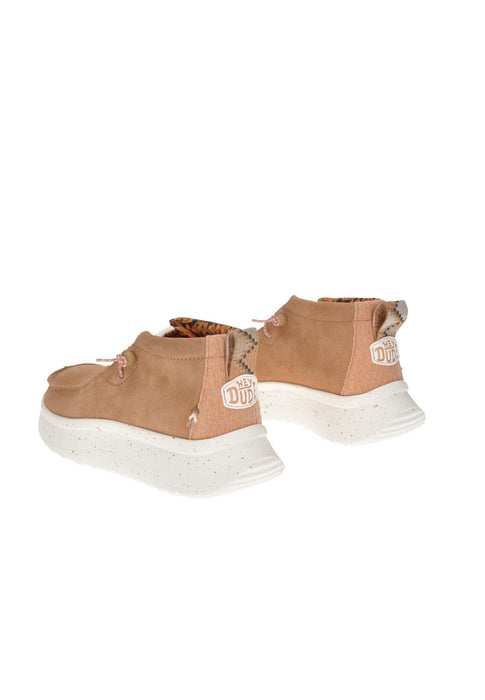 Polacchino Wendy Peak Hi In Camoscio Hey Dude Chiusura Laccio Elasticizzato Sottopiede Imbottito Fondo Gomma 4 Cm