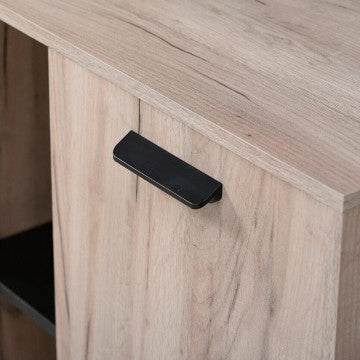Mobile Umbria in truciolare bilaminato rovere grigio e nero 137,5x40x90,5 cm