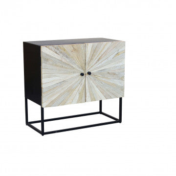 Mobile con 2 ante in legno di mango e struttura in ferro 85x40x80 cm