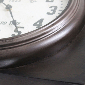 Orologio da parete in ferro e acciaio con quadrante in vetro