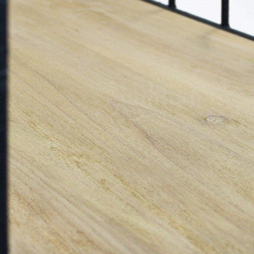 Mobile in ferro e legno con 2 ripiani - 72 x 38,5 x 86,5 cm