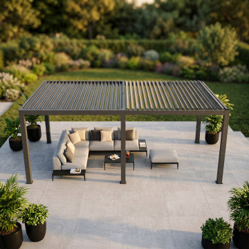 Modulo pergola bioclimatica 3x3 in alluminio, altezza 2,3 m